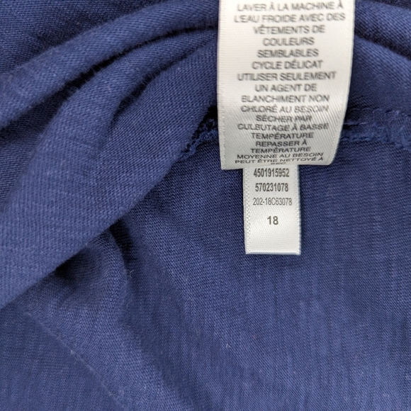 Chico's Long Navy Tunic with White Embroidery Cotton, Women's Size 1 (Medium) - Picture 11 of 12